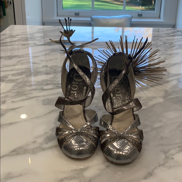 Vintage Metallic silver Python Dior heels - Picture 1 of 5